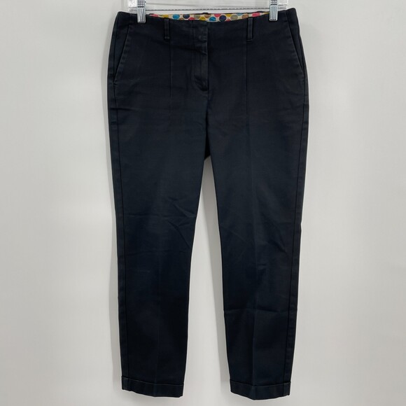 BODEN Chelsea Straight Leg Turn Up Black Chino Size 8 WM357 - Picture 1 of 5